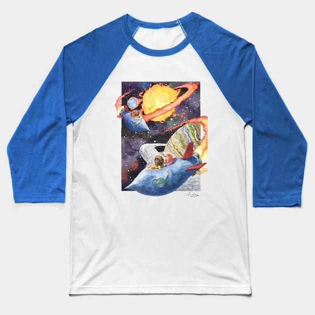 Space Flight Baseball T-Shirt by seangreenbergart